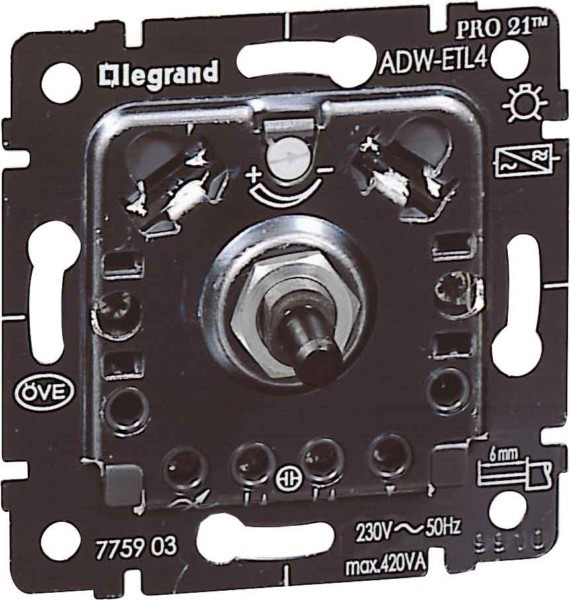 Legrand PRO 21 Мех Светорегулятор поворотный 420 ВА для л/н, электронных тр-ров