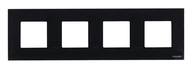 ABB NIE Zenit Стекло черное Рамка 4-я 2+2+2+2 мод
