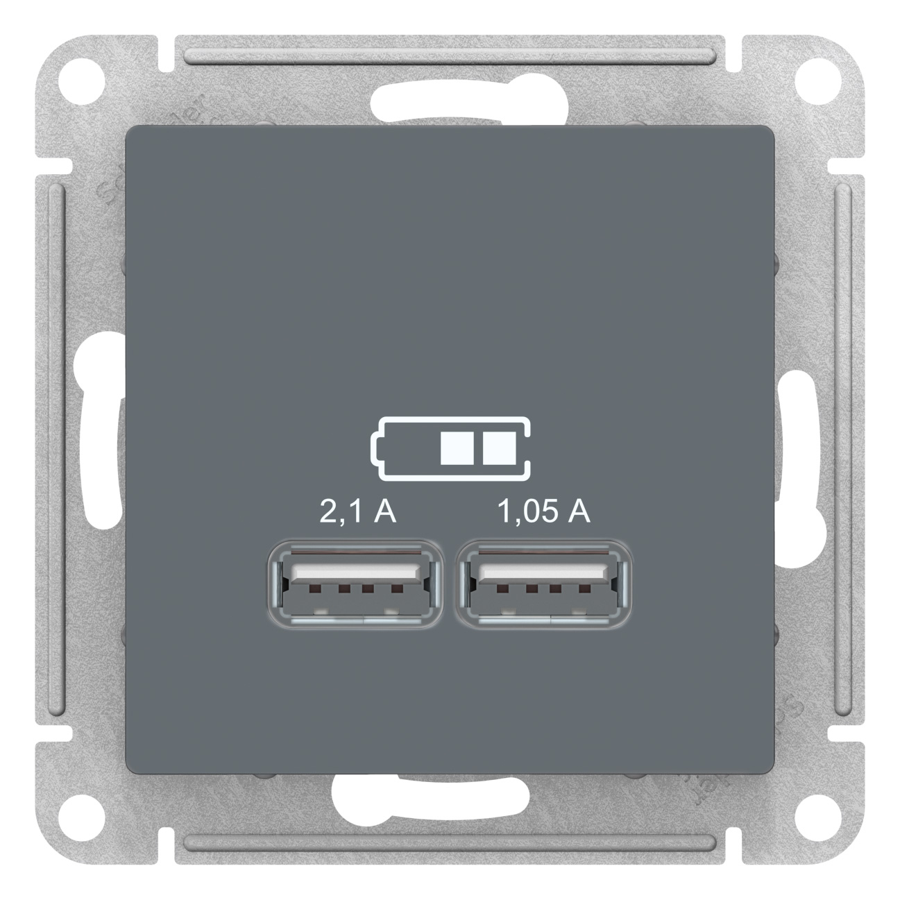 SE AtlasDesign Грифель Розетка USB, 5В, 1 порт x 2,1 А, 2 порта х 1,05 А, механизм
