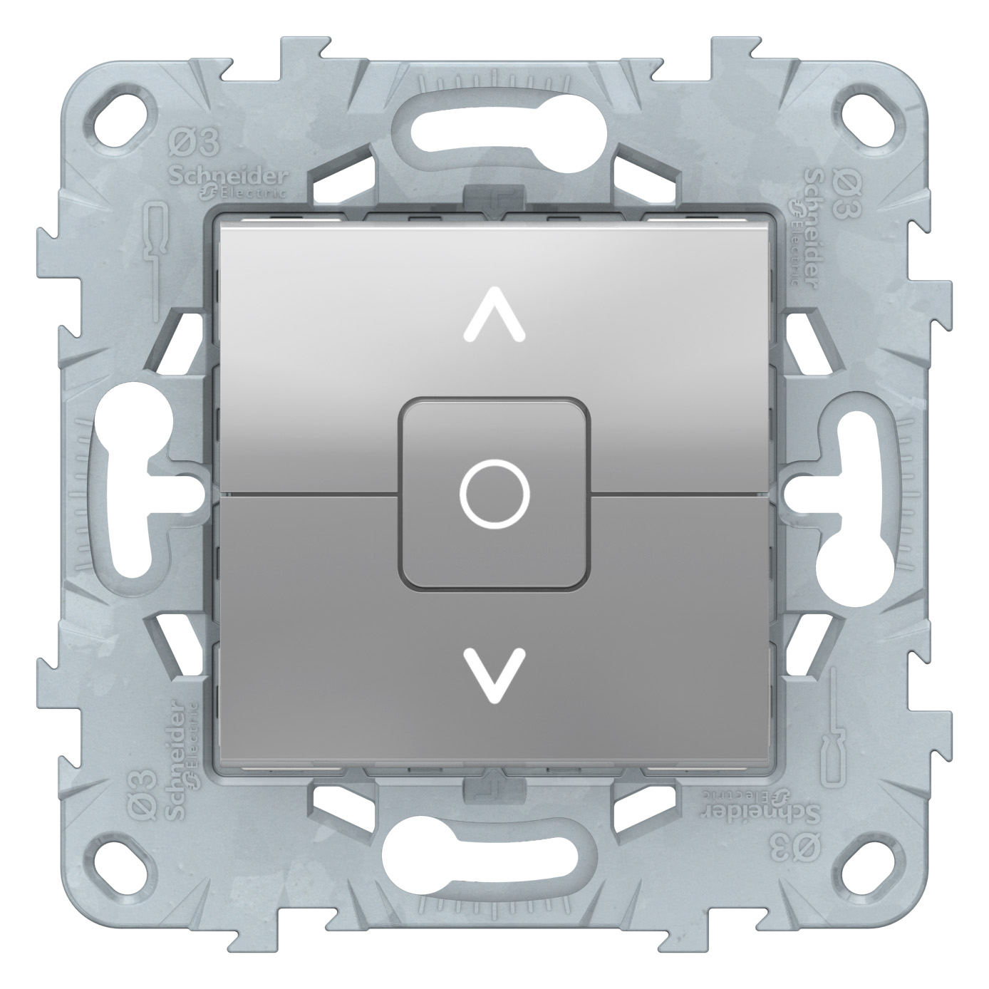 SE Unica New Алюминий Выключатель для жалюзи, 2-клавишный, с фиксацией, сх. 4