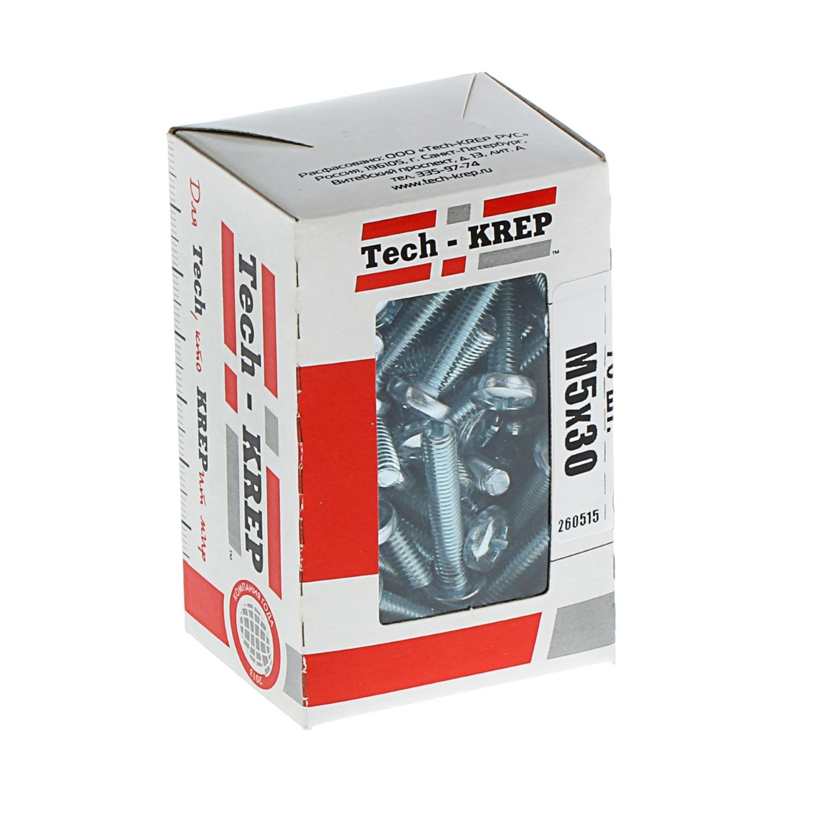Tech-Krep Винт DIN7985 с полукруглой головкой оцинк. М5х30 (70 шт) - коробка с ок. Tech-Kr