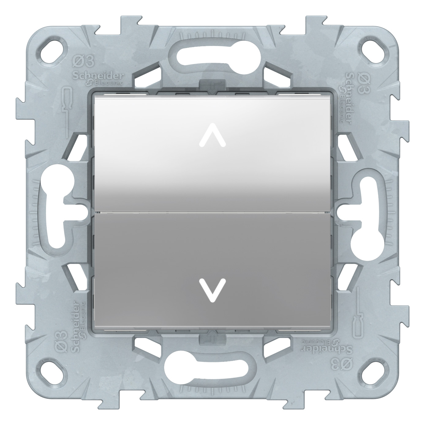 SE Unica New Алюминий Выключатель для жалюзи, 2-клавишный, без фиксации, 2 х сх.4