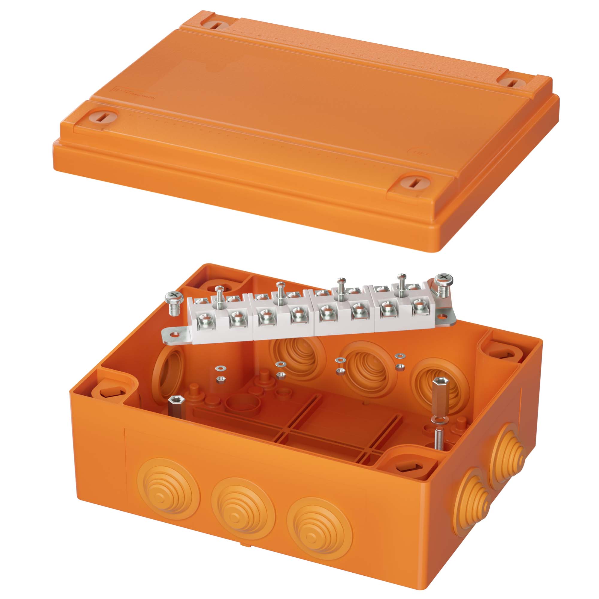 DKC Коробка пластиковая FS с кабельными вводами иклеммниками,IP55,150х110х70мм, 12р, 450V,6A,4мм.кв