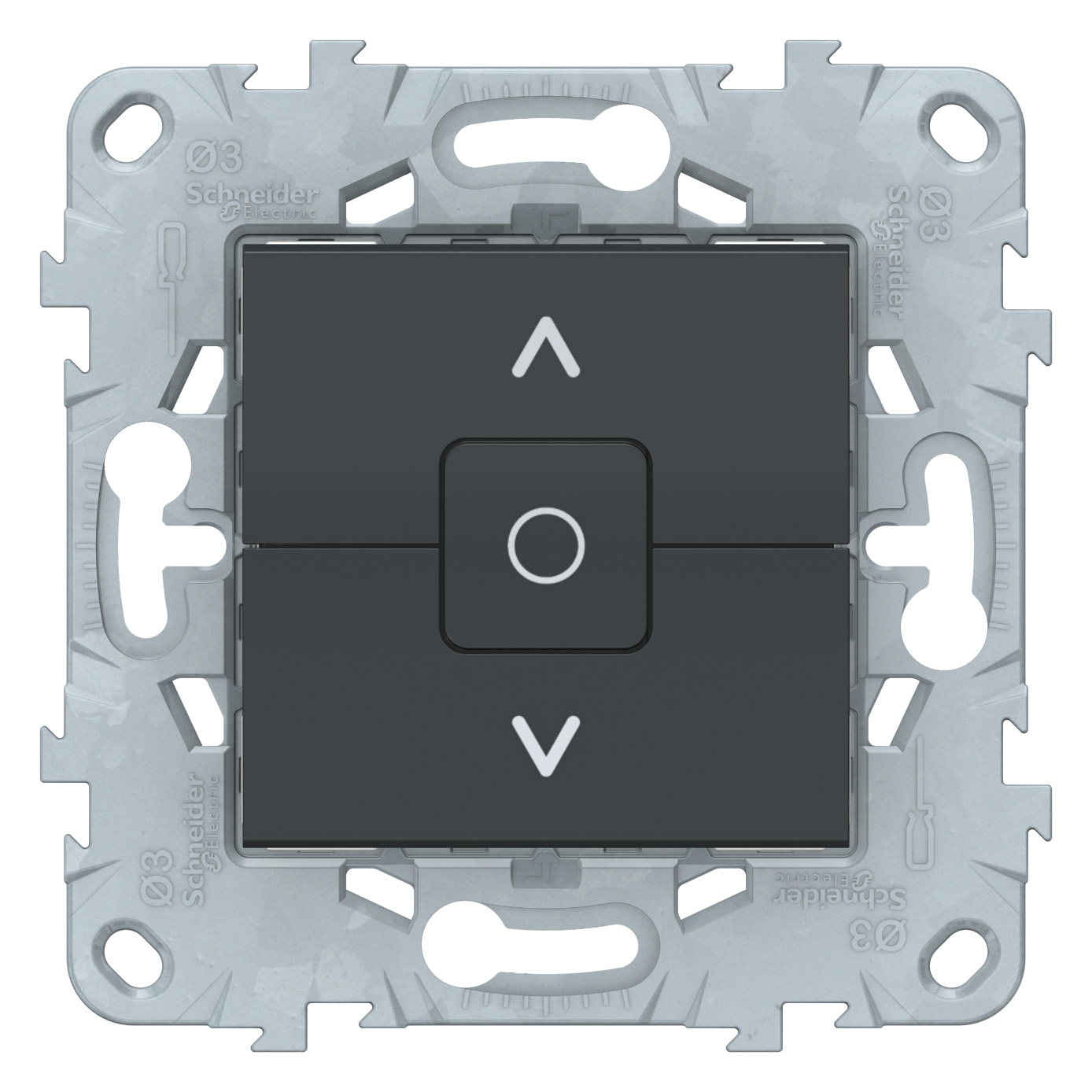 SE Unica New Антрацит Выключатель для жалюзи, 2-клавишный, с фиксацией, сх. 4