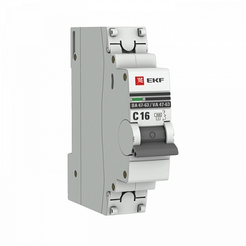 EKF PROxima Автоматический выключатель 1P 16А (C) 4,5kA ВА 47-63