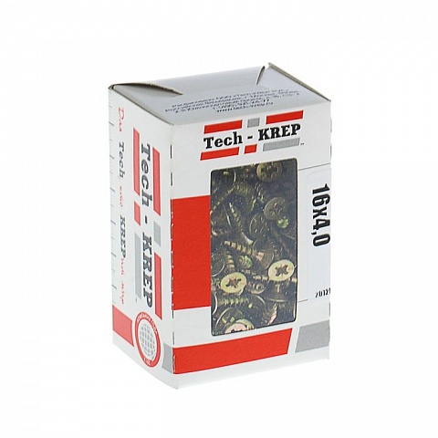 Tech-Krep Саморезы универсальные  16х4,0 мм (200 шт) желтые - коробка с ок.
