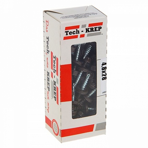 Tech-Krep Саморез КР св. 4,8х28 RAL-8019 (коричневый) (60 шт) -коробка с ок.
