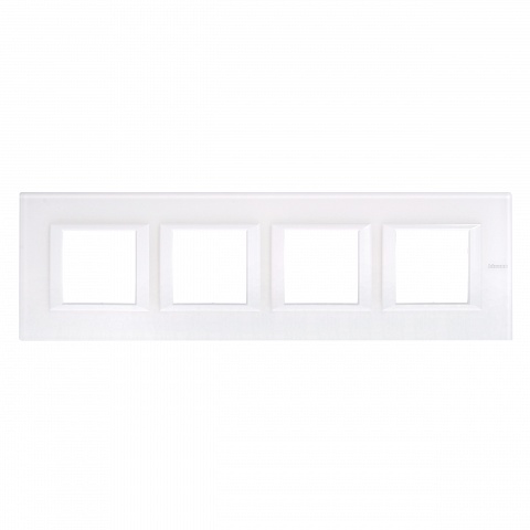BT Axolute Белое стекло Рамка 2+2+2+2 мод прямоугольная горизонтальная
