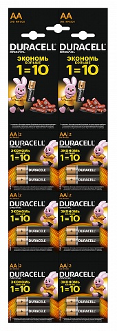 Duracell 5007439 Алкалиновая (щелочная) батарейка типа AA / LR6 / MN 1500 2BL BASIC 2*6 NEW