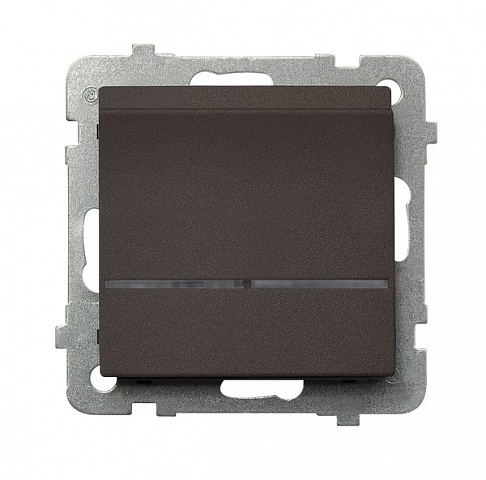 Ospel Sonata Шоколадный металлик Выключатель карточный с подсветкой, без рамки