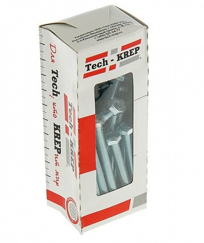 Tech-Krep Болт DIN933 с шестигранной головкой оцинк. М8х100 (20 шт) - коробка с ок. Tech-K