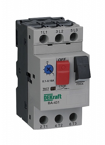 DEKraft Автоматический выключатель защиты двигателя 3P 17,0-23,0A 15кА ВА-431