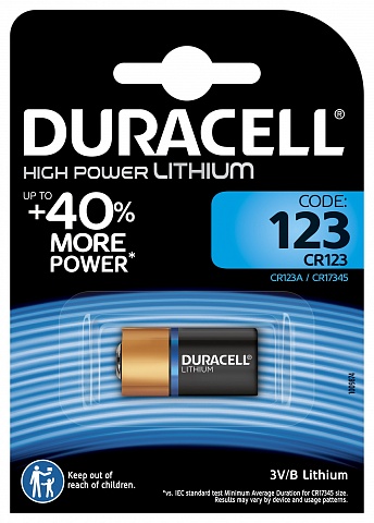 Duracell 5003399 Литиевая батарейка для фотоаппаратов CR123 ULTRA
