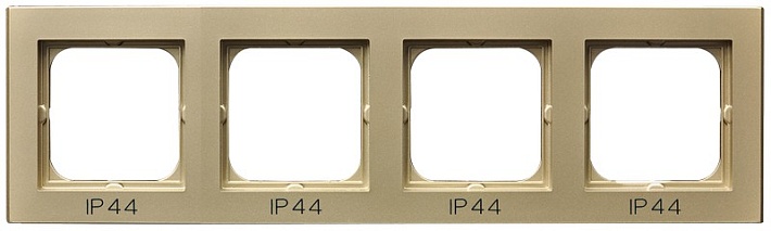 Ospel Sonata Шампанский золотой Рамка 4-ая для выключатель IP-44