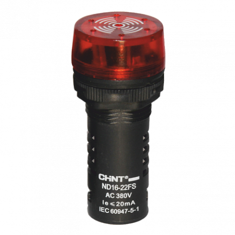 CHINT Сигнализатор звуковой ND16-22FS Φ22 мм красный LED АС/DC24В (R)