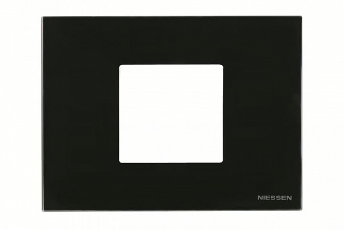 ABB Рамка итальянского стандарта 3M, 2-модульная, базовая, серия Zenit, цвет стекло чёрное