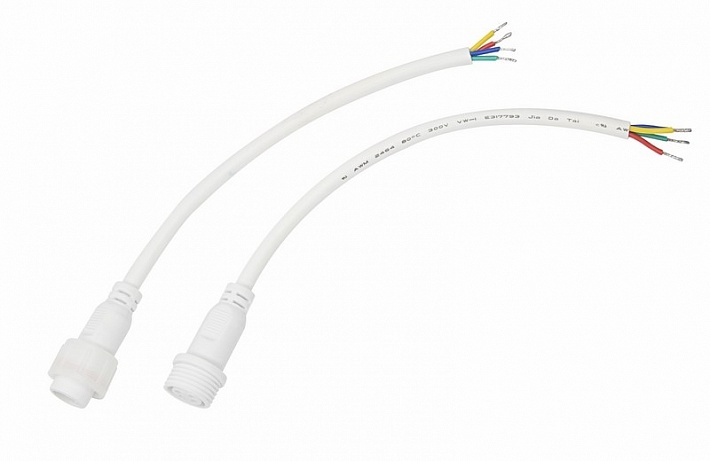 REXANT Соединительный кабель (4pin) герметичный (IP67) 4х0.75мм² 300V белый