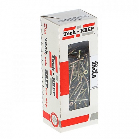 Tech-Krep Саморезы универсальные  35х3,0 мм (200 шт) желтые - коробка с ок. 102228
