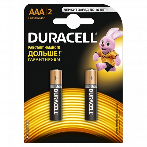 Duracell 5006609 Алкалиновая батарейка типа AAA  LR03 / MN 2400 LR03-2BL BASIC CN