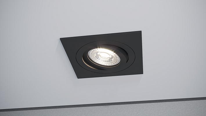Quest Light Светильник встраиваемый, поворотный, черный, под лампу MR16 GU5,3, IP20 Cross 01 Q black