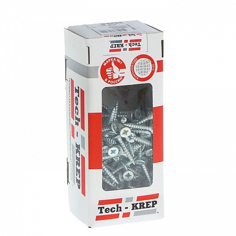 Tech-Krep Саморезы универсальные  30х5,0 мм (200 шт)  оцинкованные - коробка с ок. Tech-Kr