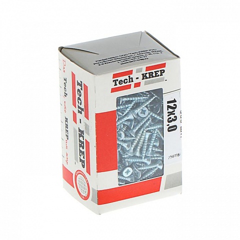 Tech-Krep Саморезы универсальные  12х3,0 мм (500 шт)  оцинкованные - коробка с ок. Tech-Kr