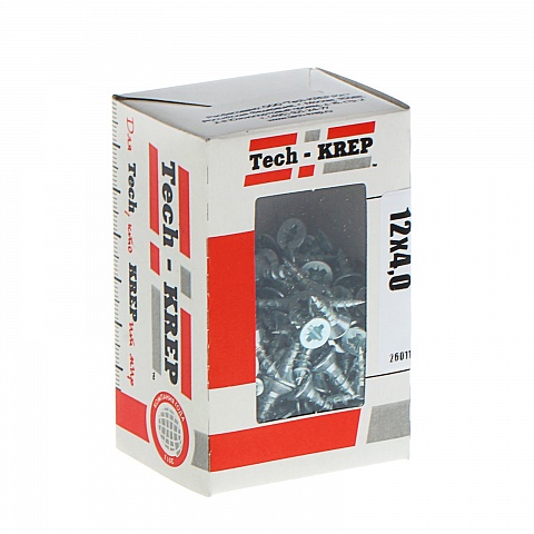 Tech-Krep Саморезы универсальные  12х4,0 мм (200 шт)  оцинкованные - коробка с ок. Tech-Kr