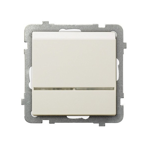 Ospel Sonata Бежевый Выключатель карточный с подсветкой, без рамки