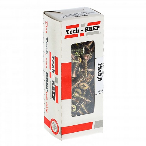 Tech-Krep Саморезы универсальные  25х5,0 мм (200 шт) желтые - коробка с ок.