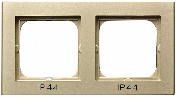 Ospel Sonata Шампанский золотой Рамка 2-ая для выключатель IP-44