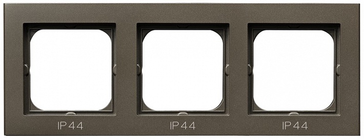 Ospel Sonata Шоколадный металлик Рамка 3-ая для выключатель IP-44