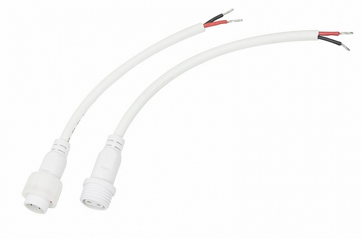 REXANT Соединительный кабель (2pin) герметичный (IP67) 2х1,0мм² белый