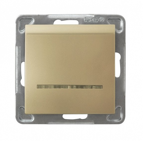 Ospel Impresja Золотой металлик Выключатель карточный с подсветкой, без рамки