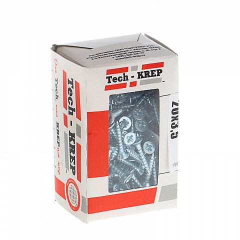 Tech-Krep Саморезы универсальные  20х3,5 мм (200 шт)  оцинкованные - коробка с ок. Tech-Kr