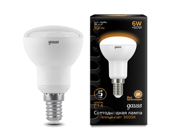 Gauss Лампа LED R50 E14 6W 2700K