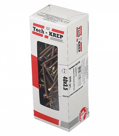 Tech-Krep Саморезы универсальные  40х3,5 мм (200 шт) желтые - коробка с ок. 102236