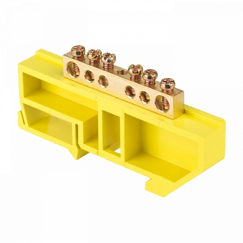 EKF Шина "0" N (6х9мм) 6 отверстий латунь желтый изолятор на DIN-рейку розничный стикер PROxima
