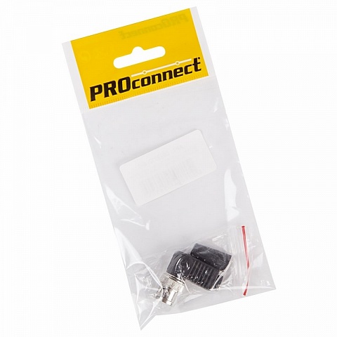 PROconnect Разъем высокочастотный на кабель, штекер BNC под винт с колпачком, угловой, (1шт.) (пакет)  PROconnect
